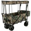 VEVOR Collapsible Folding Wagon with Removable Canopy, Heavy Duty Foldable Wagon Utility Cart for Garden, Camping, Grocery Cart, Beach Wagon Cart with